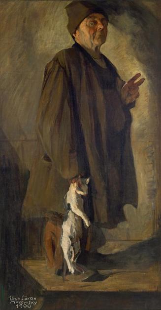 Elena Luksch-Makowsky, Der Katzenfresser, 1900, Öl auf Leinwand, 149 × 78 cm, Belvedere, Wien,  ...