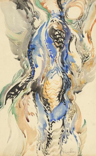 František Kupka, Komposition, 1919/1920, Gouache / Aquarell auf Papier, 36,5 × 22,8 cm, Dauerle ...