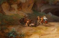 Costantino Rosa, Banditen in der Romagna, 1838, Öl auf Leinwand, 78 x 101 cm, Belvedere, Wien,  ...