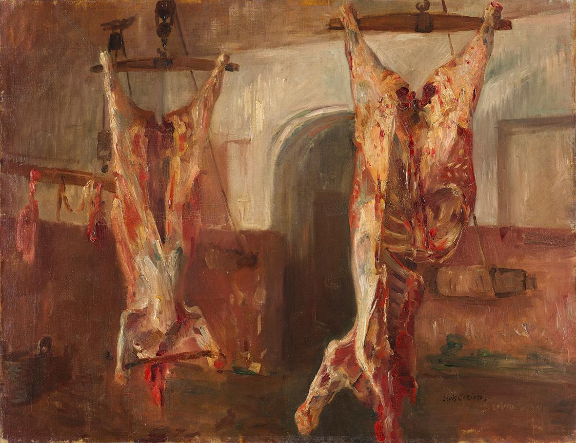 Lovis Corinth, Geschlachtete Kälber, 1896, Öl auf Leinwand, 68 x 88 cm, Belvedere, Wien, Inv.-N ...