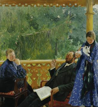 Boris Michajlovic Kustodiev, Familienbild, 1905, Öl auf Leinwand, 182,5 x 198 cm, Belvedere, Wi ...