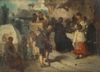 Mathias Schmid, Zwei Herrgottshändler, um 1873/74, Öl auf Leinwand, 44 × 59 cm, Belvedere, Wien ...