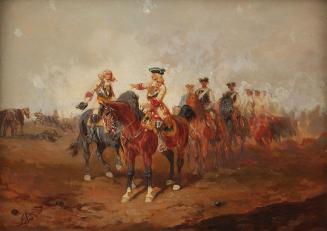 Alexander von Bensa, Nach der Schlacht, 1870/1880, Öl auf Holz, 17,8 × 24 cm, Belvedere, Wien,  ...