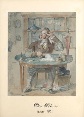 Eduard Ritter, Der Biedermeier-Beamte, 1850, Aquarell und Gouache (?) auf Karton, Darstellungsm ...