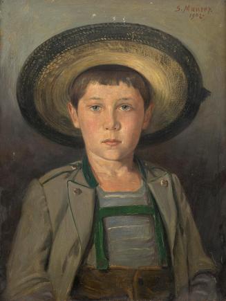 Serafin Maurer, Bildnis Robert Maurer, Sohn des Künstlers, als Neunjähriger, 1902, Öl auf Holz, ...