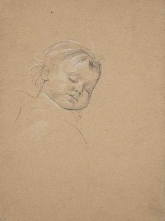 Franz von Matsch, Kinderkopfstudien, um 1882, Bleistift und Weißstift, 31 x 22,8 cm, Belvedere, ...