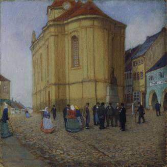 Emil Orlik, Kirche in Auscha, 1901, Pastellkreide auf Papier, 55 x 37 cm, Belvedere, Wien, Inv. ...