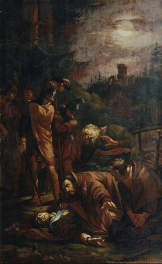 Joseph von Führich, Der Tod des Pfalzgrafen Otto von Bayern, 1829, Öl auf Leinwand, 161 x 101 c ...