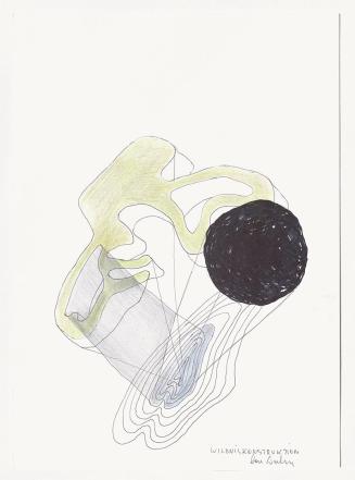 Lois Weinberger, Wildniskonstruktion, 2007, Tusche, Farbstift,  Aquarell auf Papier, 32 × 23 cm ...