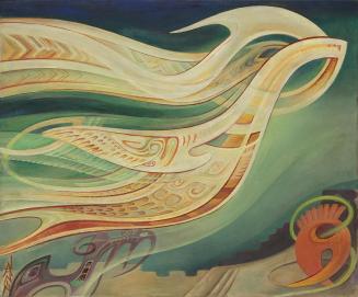 Louise Janin, Envol, 1955, Öl auf Leinwand, 38 × 46 cm, Dauerleihgabe von Silard Isaak, Sammlun ...