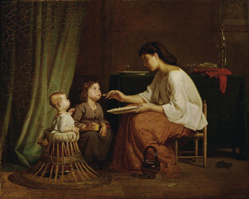 Karl Böheim, Sorgsame Schwester, um 1867, Öl auf Leinwand, 50,5 x 63 cm, Belvedere, Wien, Inv.- ...