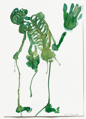 Lois Weinberger, Green Man, 2020, Aquarell auf Papier, 42 × 29,7 cm, Belvedere, Wien, Inv.-Nr.  ...