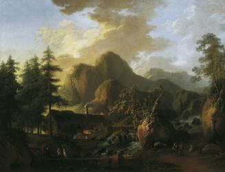 Martin von Molitor, Landschaft mit Hammerwerk, um 1800, Öl auf Leinwand, 113 x 150 cm, Belveder ...