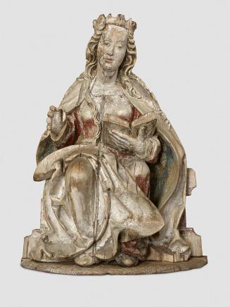 Südtiroler Bildschnitzer (?), Sitzende Maria, um 1520, Zirbenholz, abgelaugt, H: 71,5 cm, Belve ...