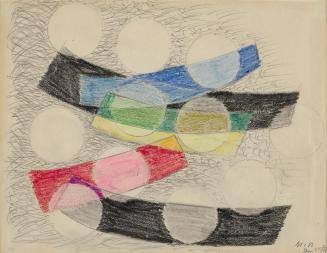 Laszlo Moholy-Nagy, Floating Shapes, 1945, Bleistift, Ölpastell auf Papier, 21 × 27,5 cm, Dauer ...
