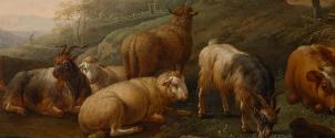 Joseph Roos, Landschaft mit weidendem Vieh, Detail, 1766, Öl auf Holz, 38 x 54,7 cm, Belvedere, ...