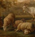 Joseph Roos, Landschaft mit weidendem Vieh, Detail, 1765, Öl auf Holz, 37,8 x 54,2 cm, Belveder ...