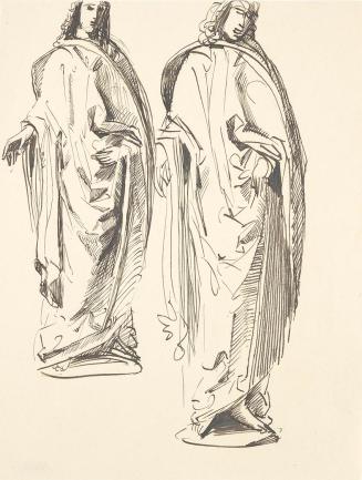 Franz Barwig, Zwei Entwürfe zum Hl. Johannes, um 1925, Tusche auf Papier, 25,7 × 21 cm, Belvede ...