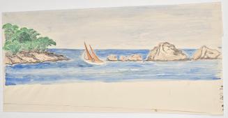 Walter Barwig, Küste in Florida (?), 1926/1927, Aquarell auf Papier, 21,4 × 42 cm, Belvedere, W ...