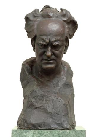 Gustinus Ambrosi, Gerhart Hauptmann, 1914, Bronze auf Serpentin-Postament, H: 65 cm, Belvedere, ...