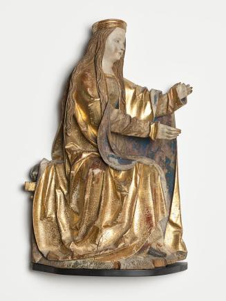 Meister von Heiligenblut, Sitzende Maria, um 1520, Lindenholz mit reduzierter originaler Fassun ...