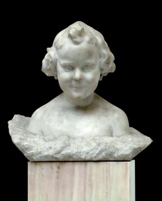 Gustinus Ambrosi, Kind (Tochter der Baronin Spenspoden), 1916, Marmor auf Marmor/ Serpentin-Pos ...
