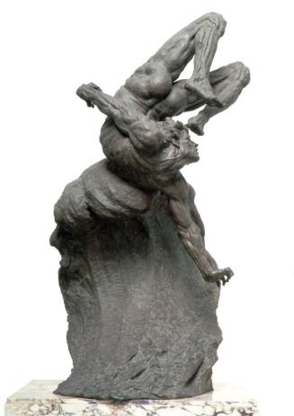 Gustinus Ambrosi, Ikaros, 1923, Bronze auf Marmor-Postament, H: 280 cm, Belvedere, Wien, Inv.-N ...