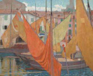 Marie Cyrenius, Südliche Hafenszene, um 1906, Öl auf Leinwand, 62 × 77 cm, Belvedere, Wien, Inv ...