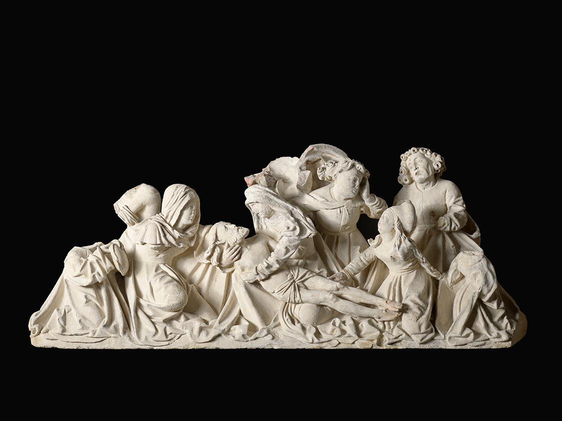 Wiener Bildhauer, Beweinung Christi, um 1515/1520, Breitenbrunner Kalksandstein, ehem. gefasst, ...