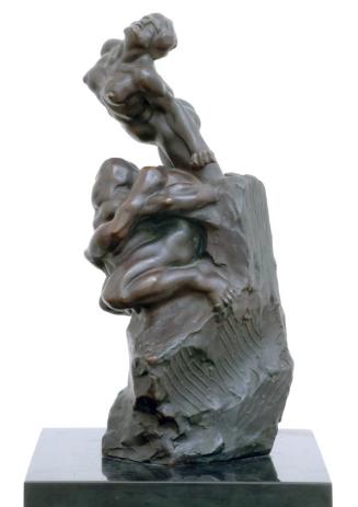Gustinus Ambrosi, Die Wollust, 1914, Bronze auf Marmor-Postament, H: 40 cm, Belvedere, Wien, In ...