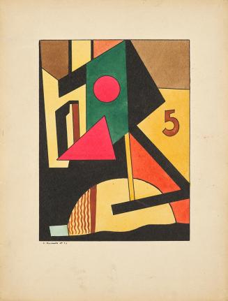 Lajos Kassak, Komposition, 1921, Gouache auf Papier, 26 × 20 cm, Dauerleihgabe von Silard Isaak ...