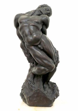 Gustinus Ambrosi, Der Seelenkranke, 1915, Bronze auf Onyx/ Serpentin-Postament, H: 29 cm, Belve ...