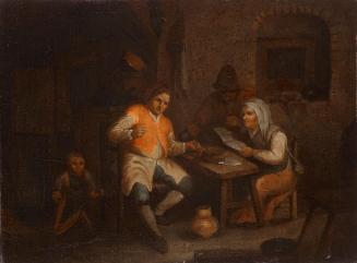 Unbekannter Künstler, Interieur, wohl 1700/1730, Öl auf Leinwand, 29,2 × 39,5 cm, Belvedere, Wi ...