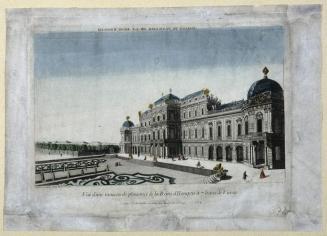 Unbekannter Künstler, Das Obere Belvedere, 1766, Aquarellierter Stich auf Papier, 33,6 x 46,7 c ...