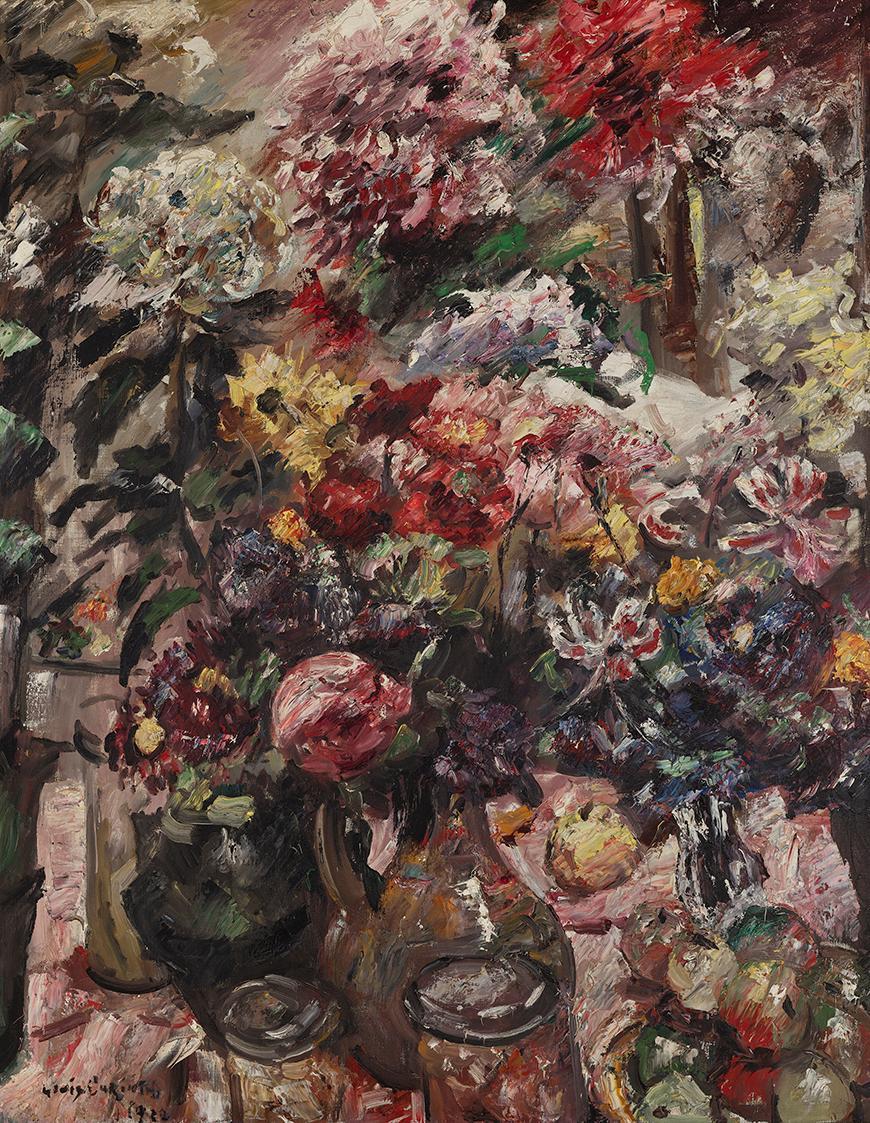 Lovis Corinth, Stillleben mit Chrysanthemen und Amaryllis, 1922, Öl auf Leinwand, 121 × 96 cm,  ...