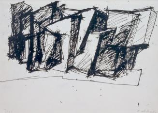Fritz Wotruba, Skizze zu einer Architektur, 1966, Tusche, Feder auf Papier, 34,5 × 49,1 cm, Bel ...