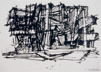 Fritz Wotruba, Skizze zu einer Architektur, 1966, Bleistift und Tusche auf Papier, 44 × 60,2 cm ...