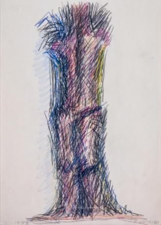 Fritz Wotruba, Figur, 1973, Buntstift auf Papier, Blattmaße: 34 × 24 cm, Belvedere, Wien, Inv.- ...