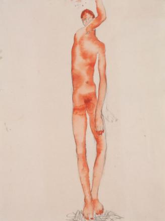 Fritz Wotruba, Jünglingsfigur, 1929, Aquarell über Bleistift auf Papier, Blattmaße: 39,5 × 29,8 ...