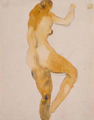 Fritz Wotruba, Rückenakt, 1927, Aquarell über Bleistift auf Papier, Blattmaße: 24,1 × 19 cm, Be ...
