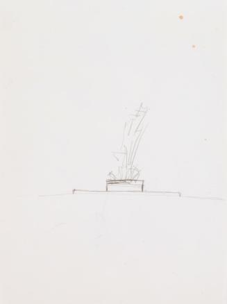Fritz Wotruba, Entwurf für das Denkmal für Richard Wagner in Mainz, 1968, Bleistift auf Papier, ...