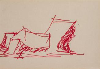 Fritz Wotruba, Liegende Figur, 1970–1972, Roter Filzstift auf Papier, Blattmaße: 14,5 × 20,5 cm ...