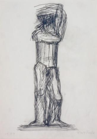 Fritz Wotruba, Figur, 1974, Bleistift auf Papier, Blattmaße: 34 × 24 cm, Belvedere, Wien, Inv.- ...