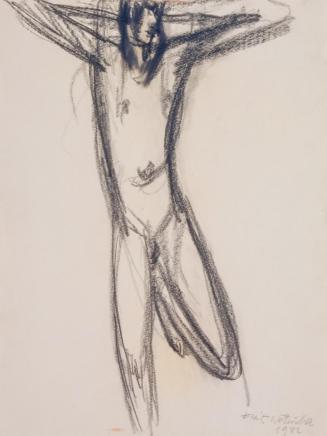 Fritz Wotruba, Jünglingsfigur, 1932, Kohlestift auf Papier, Blattmaße: 40 × 30 cm, Belvedere, W ...