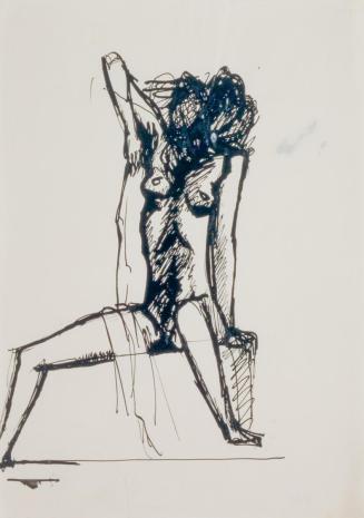 Fritz Wotruba, Sitzende, 1944, Tusche, Feder, Pinsel auf Papier, Blattmaße: 29,7 × 21 cm, Belve ...