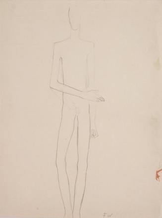 Fritz Wotruba, Jünglingsfigur, 1929–1930, Bleistift auf Papier, Blattmaße: 39,5 × 30 cm, Belved ...