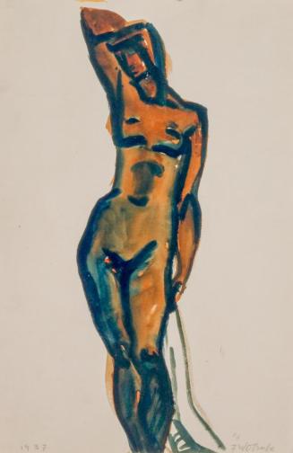Fritz Wotruba, Figur, 1937, Aquarell auf Papier, Blattmaße: 30 × 19,8 cm, Belvedere, Wien, Inv. ...