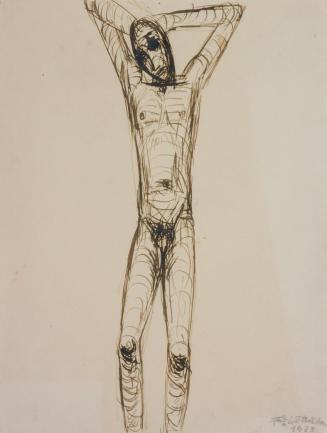 Fritz Wotruba, Jünglingsfigur, 1933, Tusche, Feder auf Papier, Blattmaße: 39,7 × 30 cm, Belvede ...