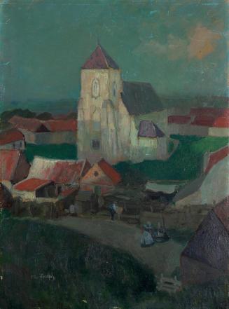 Otto Herschel, Szene aus einem Dorf in Holland, um 1912, Öl auf Karton, ungerahmt: 68,5 × 50,5  ...