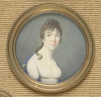 Unbekannter Künstler, Dame in weißem Empirekleid, um 1800/1810, Elfenbein, D: 6 cm, Schenkung S ...